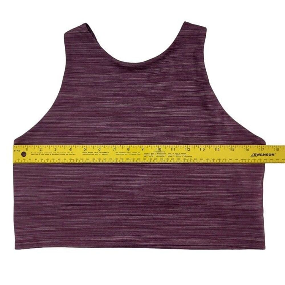 Athleta Space Dye Crop Top Womens XL Purple Marled Racerback Gym Performance - Picture 12 of 12